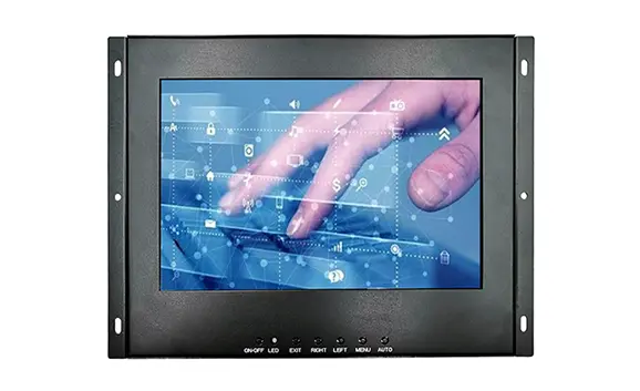 Monitor LCD industrial de montagem em rack de 10,1 polegadas